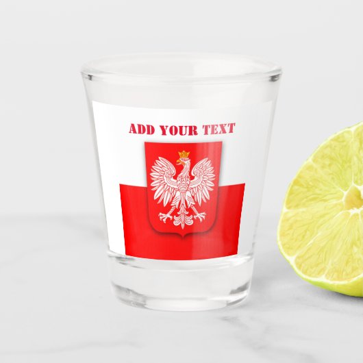 Polen Vlaggen Pools Football Voetbal Polska Patrio Shot Glas (Voorkant)