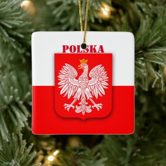 Polen Vlaggenembleem Erfgoed Patriottisch Polska Keramisch Ornament (Boom)