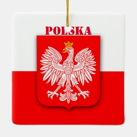 Polen Vlaggenembleem Erfgoed Patriottisch Polska Keramisch Ornament (Achterkant)