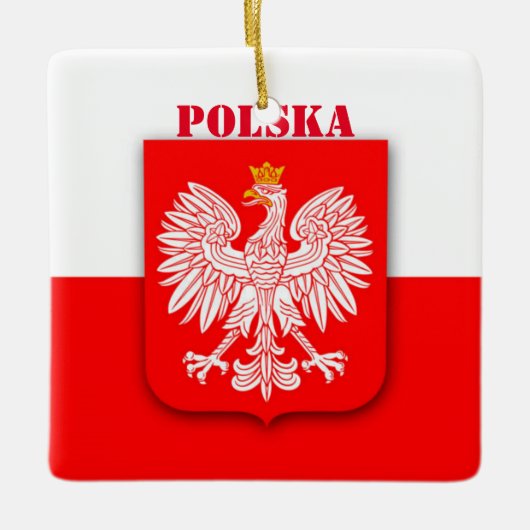 Polen Vlaggenembleem Erfgoed Patriottisch Polska Keramisch Ornament (Voorkant)