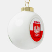 Polen Vlaggenembleem Erfgoed Polski Polska Keramische Bal Ornament (Links)