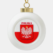 Polen Vlaggenembleem Erfgoed Polski Polska Keramische Bal Ornament (Voorkant)