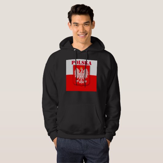 Polen Vlaggenwereldpatriottisch Football Voetbal P Hoodie (Voorkant volledig)