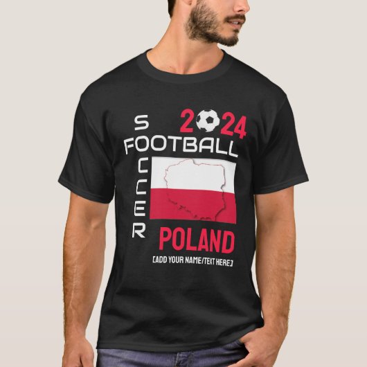POLEN Voetbal Football Custom Name 2024 ELK JAAR T-shirt (Voorkant)