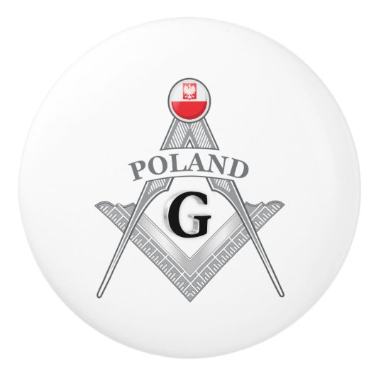 Polen vrijmetselarij teken keramische knop (Voorkant)