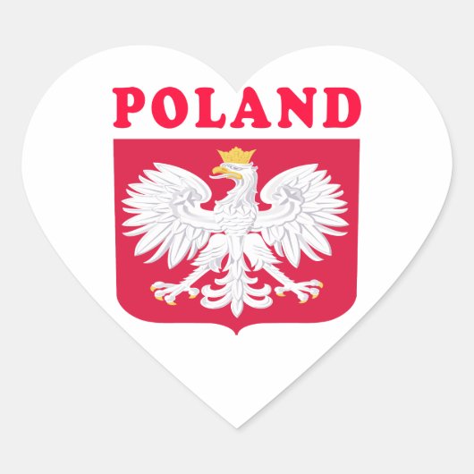 polen wapen Design Hart Sticker (Voorkant)