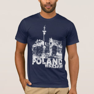 Polen Warschau in het donker T-shirt