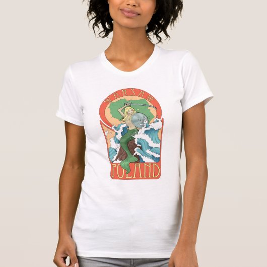 Polen Warschau Mermaid T-shirt (Voorkant)