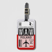 Polen Warschau WAW luchthavencode Bagagelabel (Voorkant (verticaal))