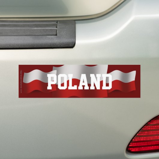 Polen Waving Flag Bumpersticker (Op auto)