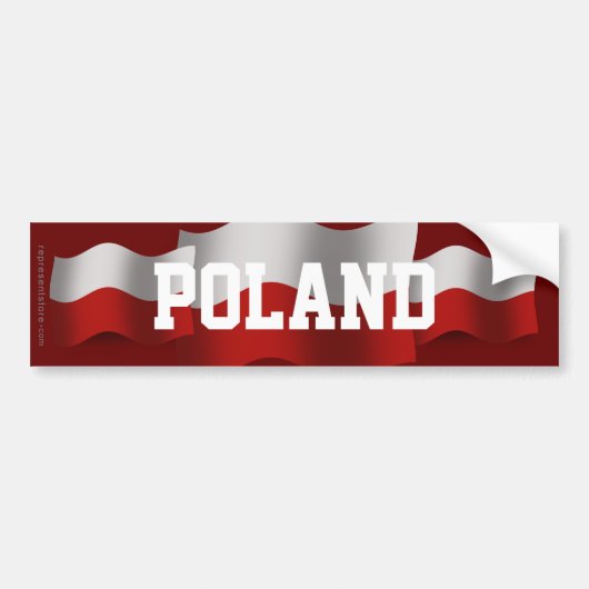 Polen Waving Flag Bumpersticker (Voorkant)