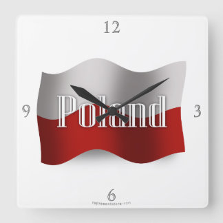 Polen Waving Flag Vierkante Klok