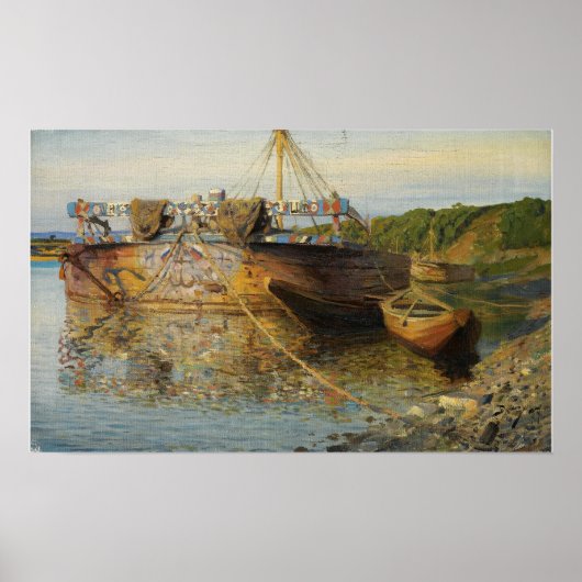 Polenov - Aak op de rivier de Oka Poster (Voorkant)