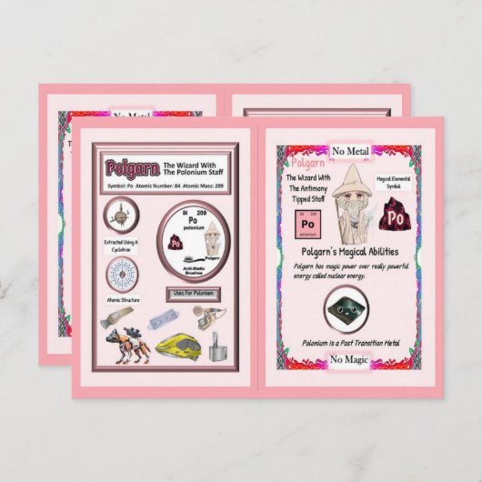 Polgarn Wizard - Polonium Element Briefkaart (Voorkant / Achterkant)