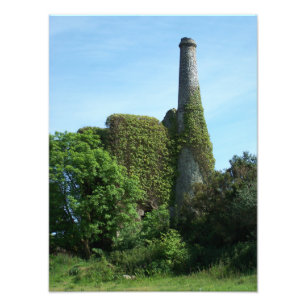 Polgooth Mine Engine House Cornwall England Foto Afdruk