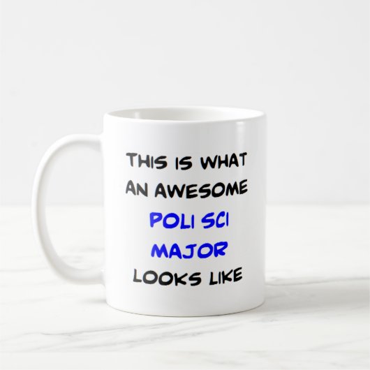 poli sci major , geweldige koffiemok (Links)