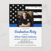 Police Academy Afstuderen Custom Photo Invitation Briefkaart (Voorkant)