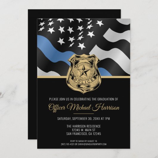 Police Academy Graduation Law Enforcement Flag Kaart (Voorkant / Achterkant)