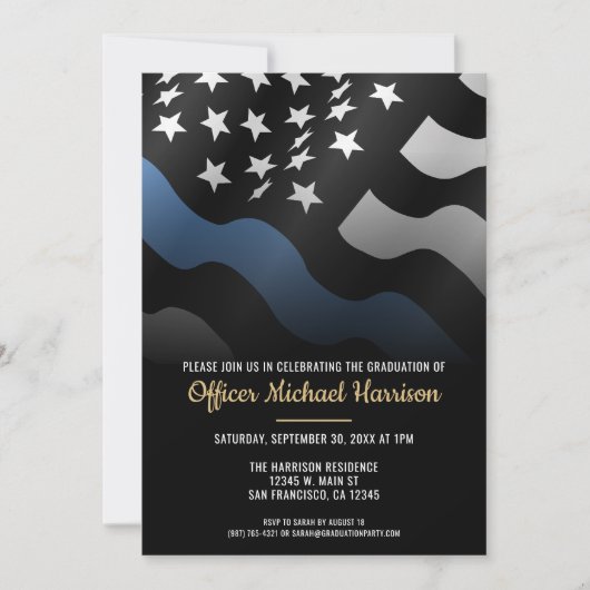 Police Academy Graduation Law Enforcement Officer Kaart (Voorkant)