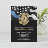 Police Academy Graduation Law Enforcement Officer Kaart (Staand voorkant)