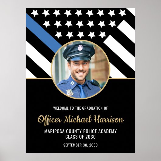 Police Academy Graduation Party Photo Welcome Poster (Voorkant)