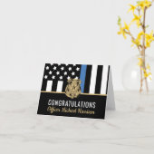 Police Academy Law Enforcement Officer Graduation Kaart (Gele Bloem)