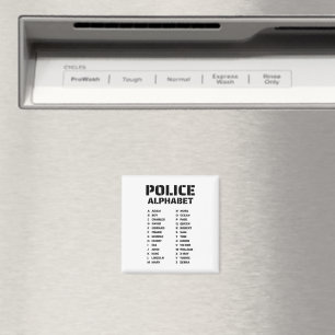 Police Alfabet Chart Fonetische Code Magneet