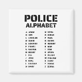 Police Alfabet Chart Fonetische Code Magneet (Voorkant)