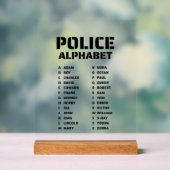 Police Alphabet Identifier Chart Fonetische Code Acryl Bord (Neutraal)