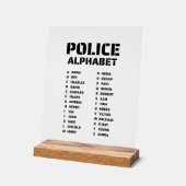 Police Alphabet Identifier Chart Fonetische Code Acryl Bord (Hoek)