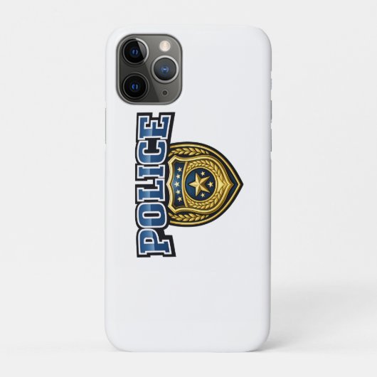 Police Badge Vetgedrukte Tekst Ontwerp Case-Mate iPhone Case (Achterkant)