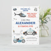 Police Birthday Invitation Police Officer Party Kaart (Staand voorkant)