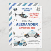Police Birthday Invitation Police Officer Party Kaart (Voorkant / Achterkant)