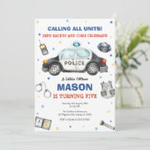 Police Birthday Invitation Police Officer Party Kaart (Staand voorkant)