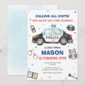 Police Birthday Invitation Police Officer Party Kaart (Voorkant / Achterkant)