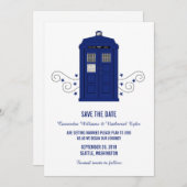 Police Box Save the Date Uitnodiging v3 (Voorkant / Achterkant)