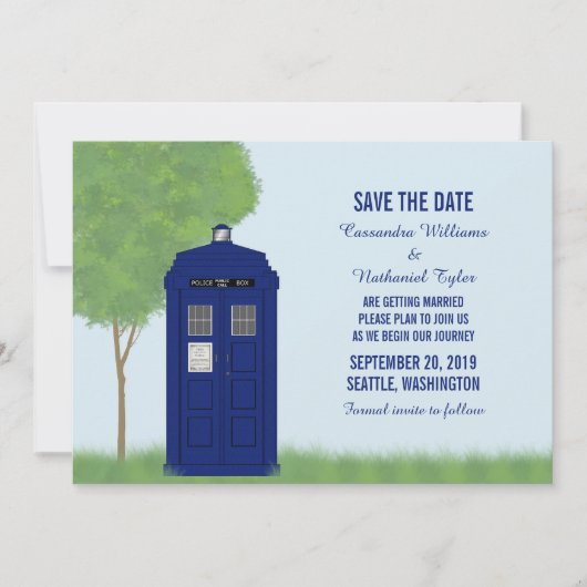Police Box Save the Date Uitnodiging v4 (Voorkant)