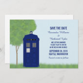 Police Box Save the Date Uitnodiging v4 (Voorkant / Achterkant)