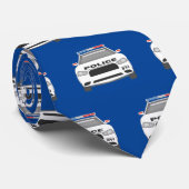 Police Car 911 Men's Blue Necktie Stropdas (Opgerold)