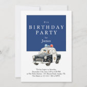 Police Car Birthday Invitation • Boy Party Invite Kaart (Voorkant)