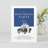 Police Car Birthday Invitation • Boy Party Invite Kaart (Staand voorkant)