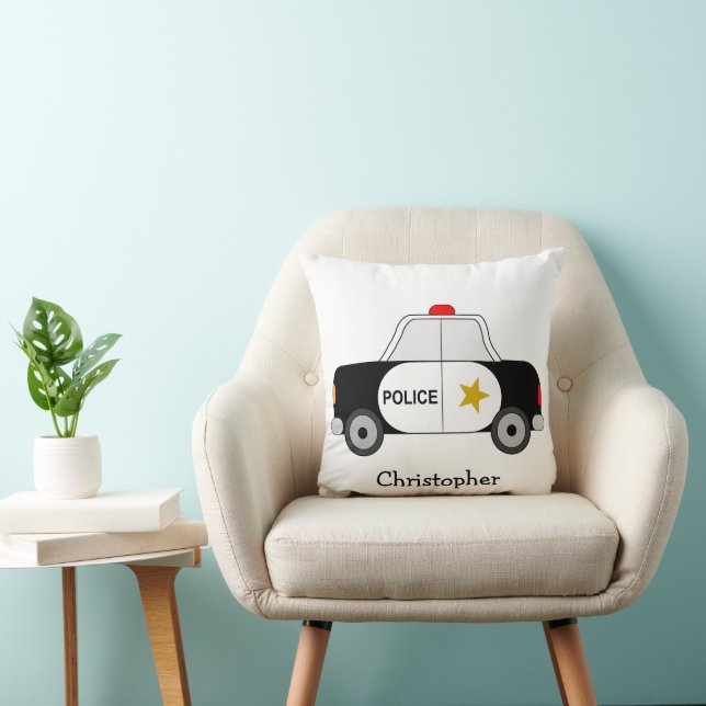 Police Car Design Personalised Kussen (Stoel)