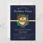Police Christmas Elegant Holiday Party Kaart (Voorkant)