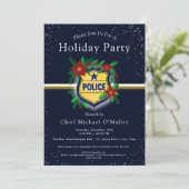 Police Christmas Elegant Holiday Party Kaart (Staand voorkant)