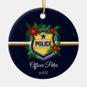 Police Christmas Elegant Holiday Party Keramisch Ornament (Voorkant)
