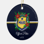 Police Christmas Elegant Holiday Party Keramisch Ornament (Links)