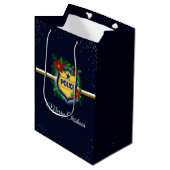 Police Christmas Elegant Holiday Party Medium Cadeauzakje (Voorkant Gekanteld)