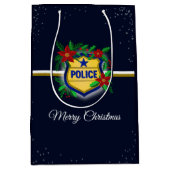 Police Christmas Elegant Holiday Party Medium Cadeauzakje (Voorkant)