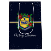 Police Christmas Elegant Holiday Party Medium Cadeauzakje (Achterkant)