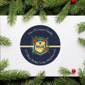 Police Christmas Elegant Holiday Party Ronde Sticker